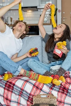 Sale ZOOKSY/RAINBOW SOCKS Skarpetki Rainbow Socks Na Wynos Burger Frytki 4 Pary Wielokolorowy