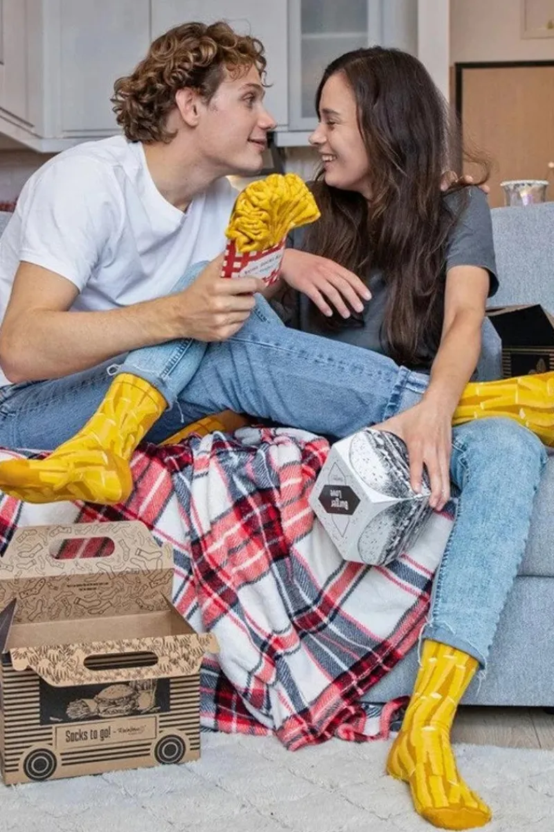 Sale ZOOKSY/RAINBOW SOCKS Skarpetki Rainbow Socks Na Wynos Burger Frytki 4 Pary Wielokolorowy