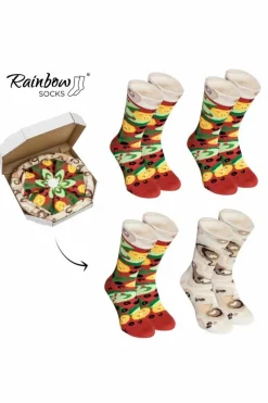 Discount ZOOKSY/RAINBOW SOCKS Skarpetki Rainbow Socks Pizza 4 Pary Wegetariańska Wielokolorowy