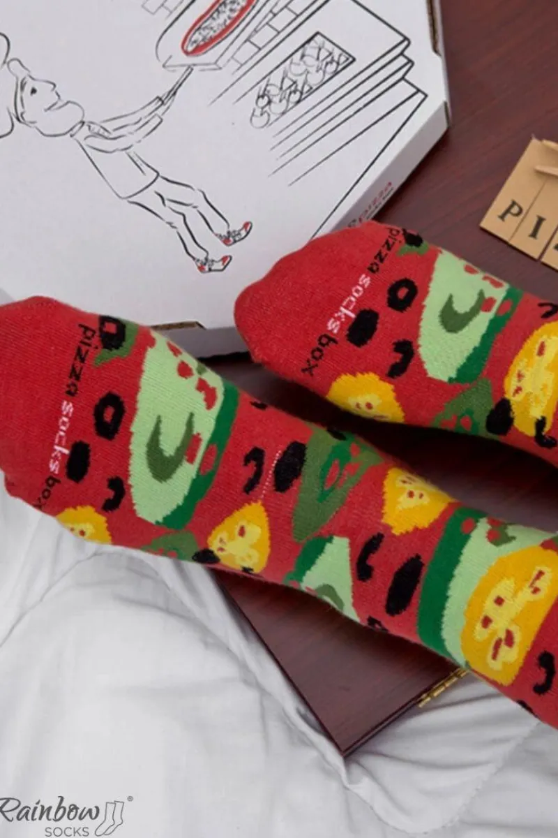 Discount ZOOKSY/RAINBOW SOCKS Skarpetki Rainbow Socks Pizza 4 Pary Wegetariańska Wielokolorowy