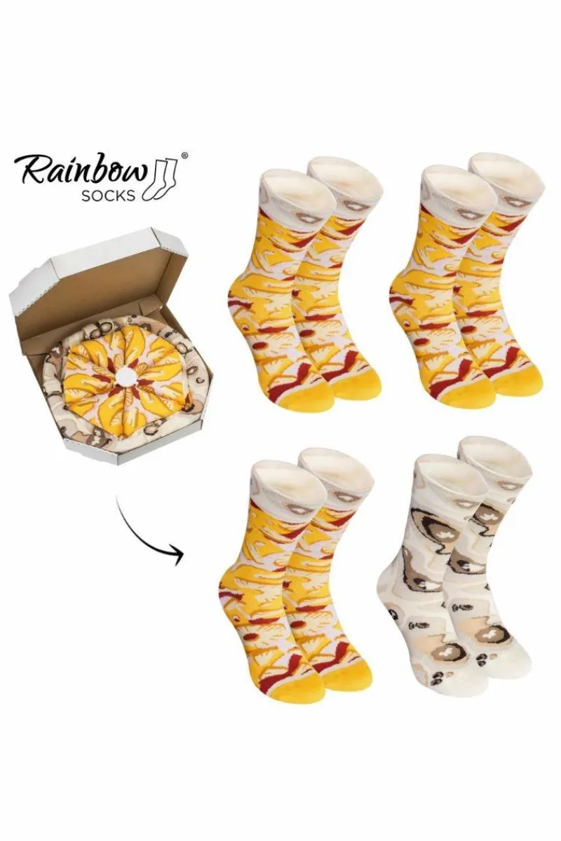 Skarpetki|Skarpetki>ZOOKSY/RAINBOW SOCKS Skarpetki Rainbow Socks Pizza 4 Pary Hawajska Wielokolorowy
