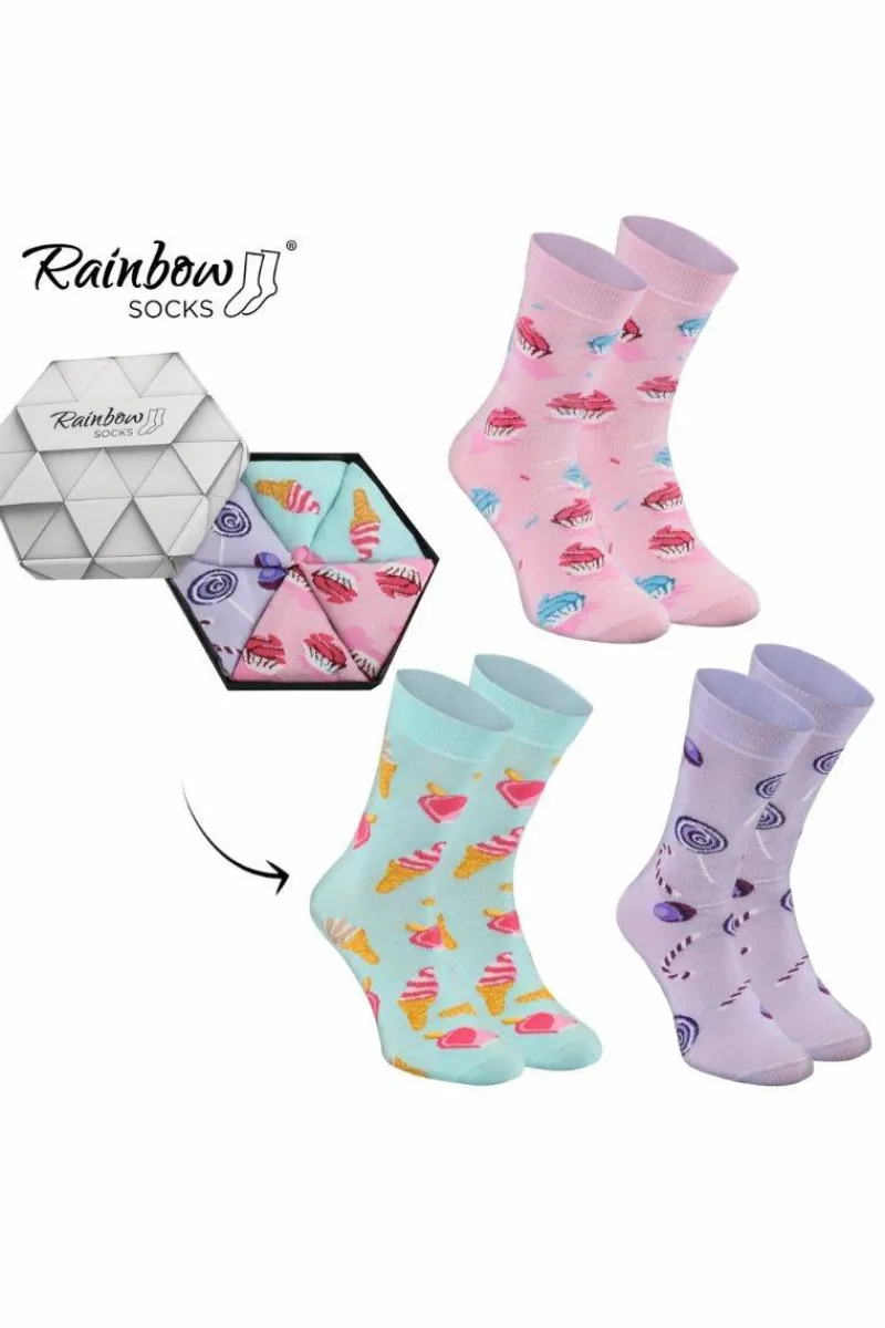 Skarpetki|Skarpetki>ZOOKSY/RAINBOW SOCKS Skarpetki Rainbow Socks Słodycze W Pudełku 3 Pary