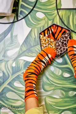 Skarpetki Rainbow Socks W Motywy Dzikich Zwierząt Żyrafa Pantera Tygrys 3 Pary Skarpetki|Skarpetki