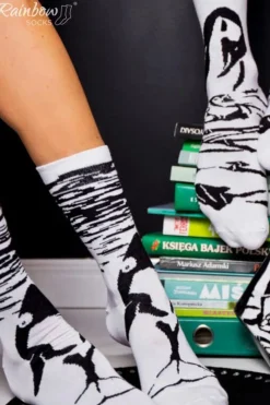 ZOOKSY/RAINBOW SOCKS Skarpetki Rainbow Socks W Motywy Zwierzęce Orka Pingwin Czarno-Białe 2 Pary