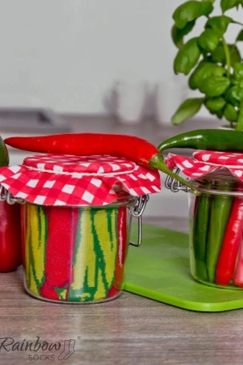 Online Skarpetki Rainbow Socks Warzywa W Słoiku Papryczki Chili Groszek Z Marchewką 2 Pary Skarpetki|Skarpetki