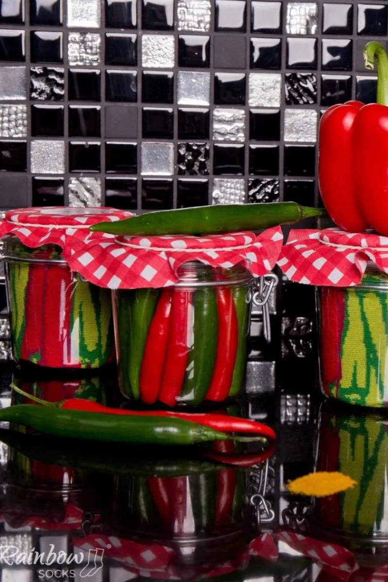 Online Skarpetki Rainbow Socks Warzywa W Słoiku Papryczki Chili Groszek Z Marchewką 2 Pary Skarpetki|Skarpetki