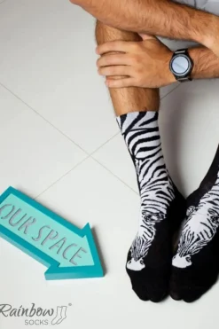 Skarpetki|Skarpetki></noscript>ZOOKSY/RAINBOW SOCKS Skarpetki Rainbow Socks W Motywy Zwierzęce Zebra Panda Czarno-Białe 2 Pary Fioletowy