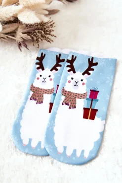 Discount Skarpetki Stopki Lama Z Prezentami Niebieskie Skarpetki|Skarpetki