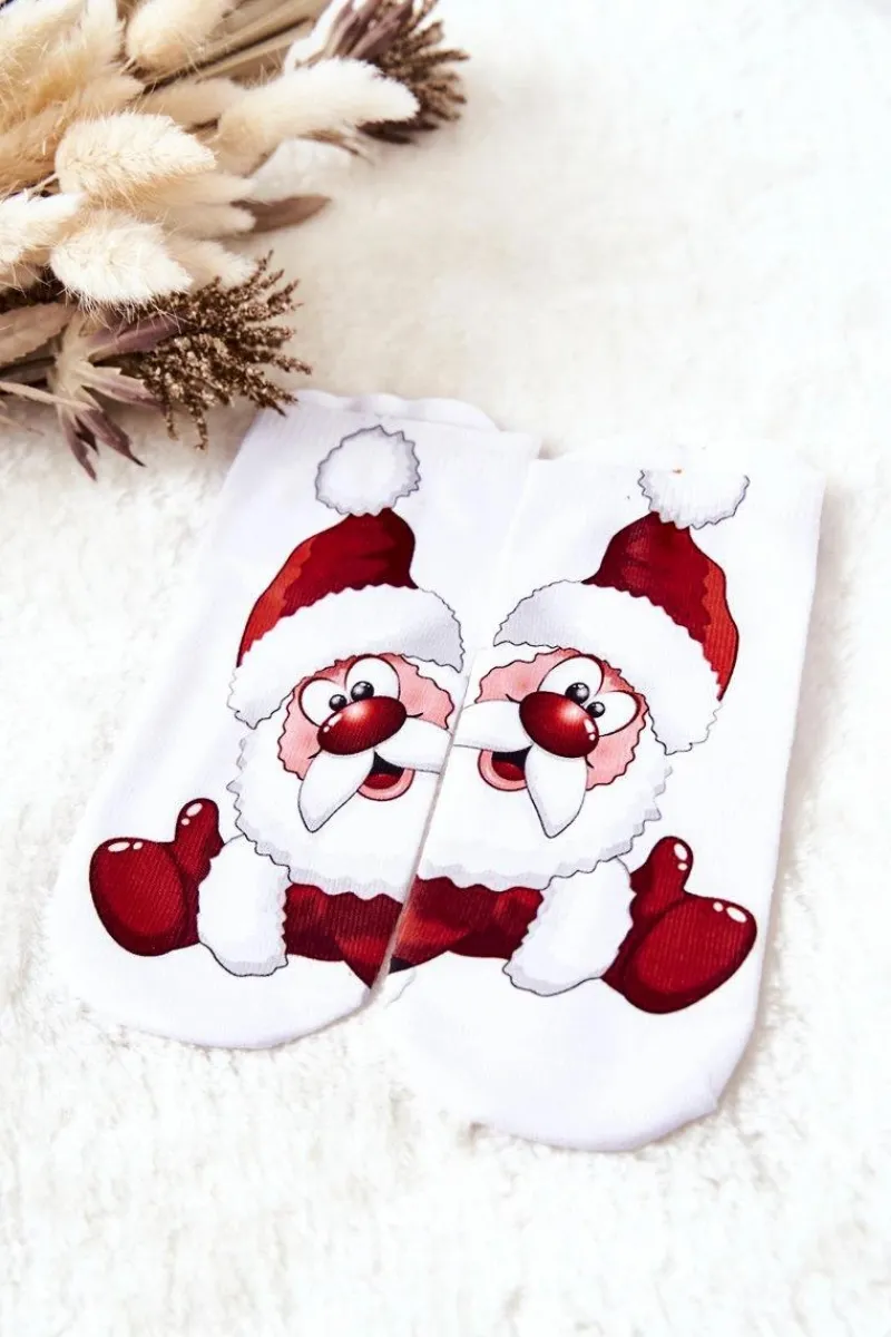 Clearance Skarpetki Stopki Mikołaj Białe Skarpetki|Skarpetki