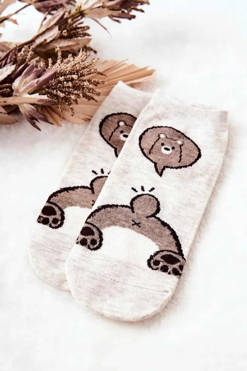 Skarpetki|Skarpetki>Aura.via Skarpetki Stopki Misiu Beżowe