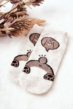 Skarpetki|Skarpetki>Aura.via Skarpetki Stopki Misiu Beżowe