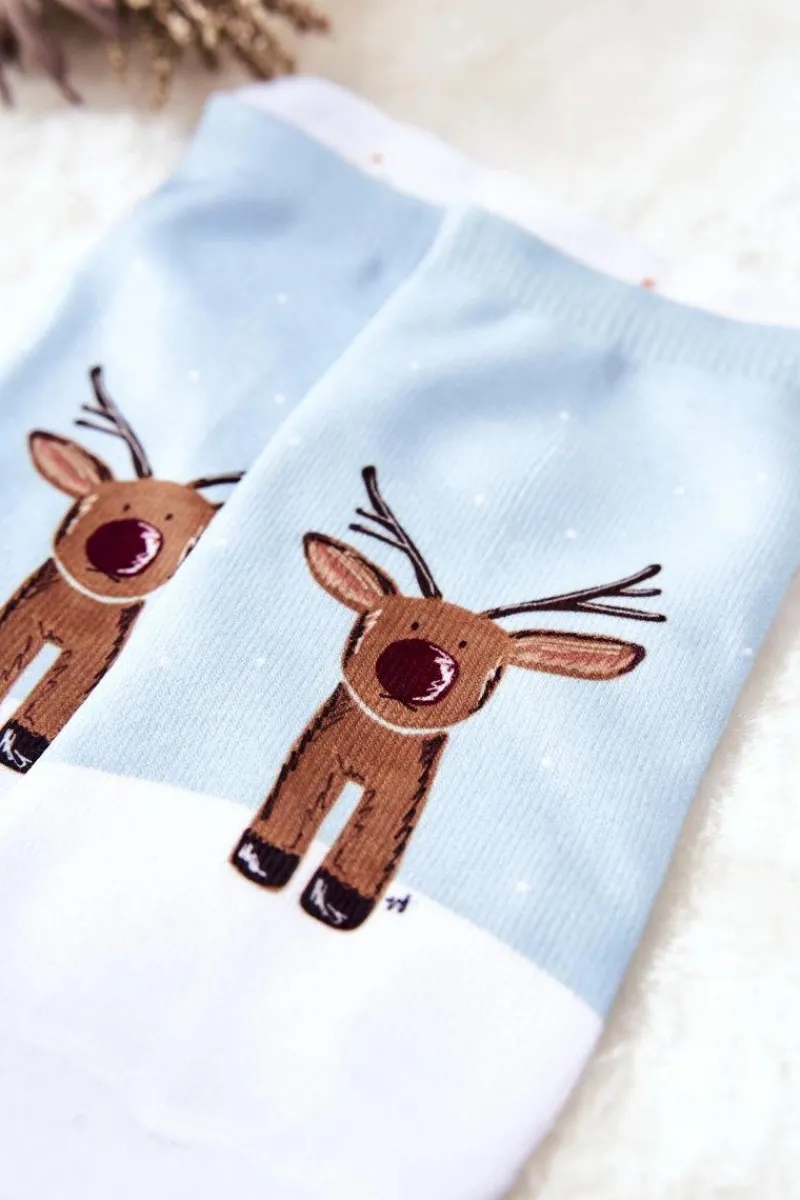 Best Skarpetki Stopki Renifer Zielono-Biały Skarpetki|Skarpetki