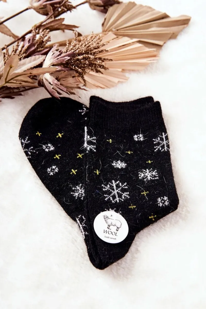 New Skarpetki Świąteczne Śnieżynki Czarne Skarpetki|Skarpetki