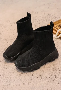 Chłopięce|Dziewczęce>Boto Skarpetkowe Buty Sportowe Dziecięce Czarne Zaelin Czarny