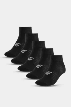 Clearance 4F Skarpety Chłopięce Za Kostkę 5-PACK JWAW23USOCM235-20S Czarne