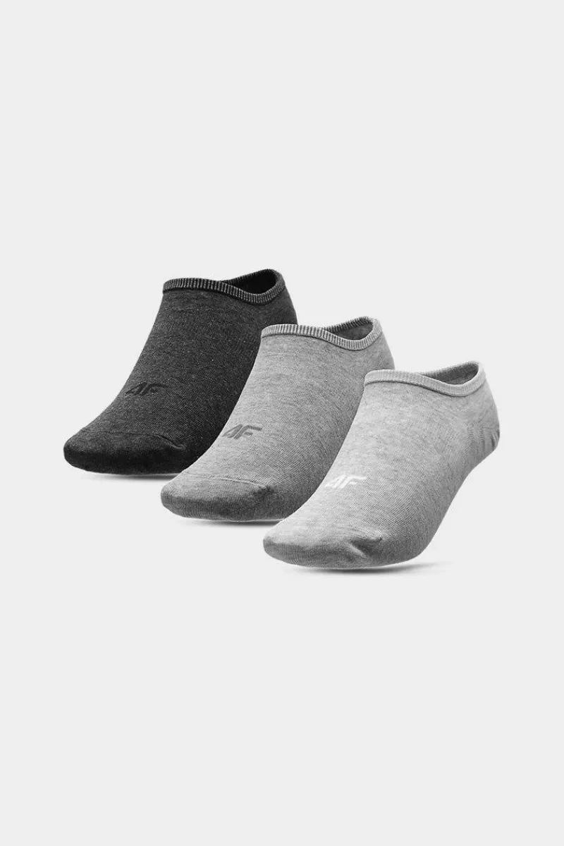 Skarpetki|Skarpetki>4F Skarpety Stopki Casual 3-PACK AW23USOCF196-92M Szare