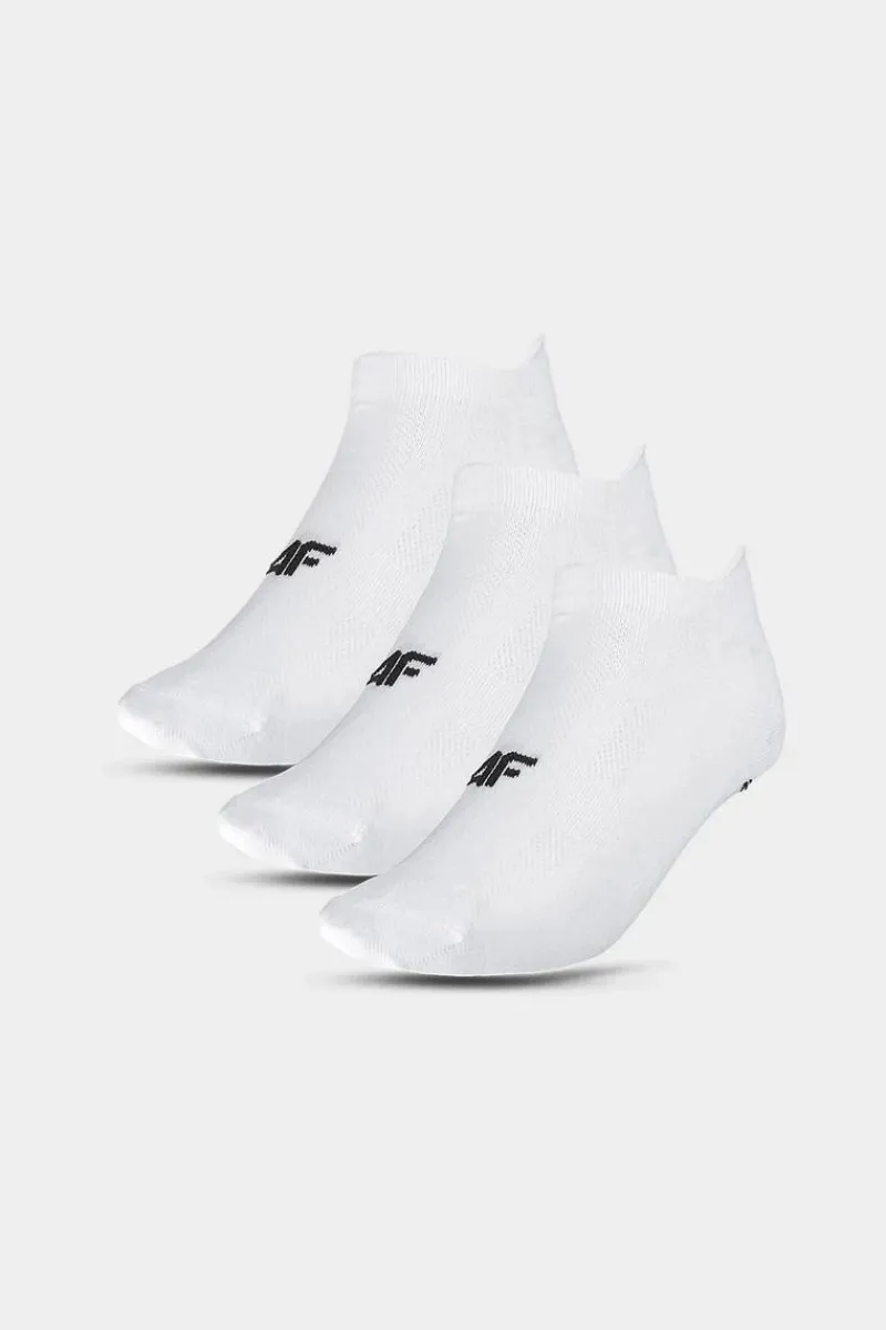 Skarpetki|Skarpetki>4F Skarpety Treningowe Damskie 3 Pary WMM00UFSOF136-10S Białe Biały