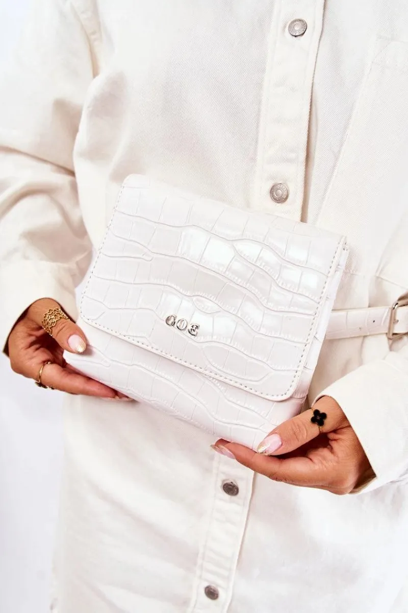 GOE Skórzana Mała Torebka Listonoszka ZNJ035 Biała Biały