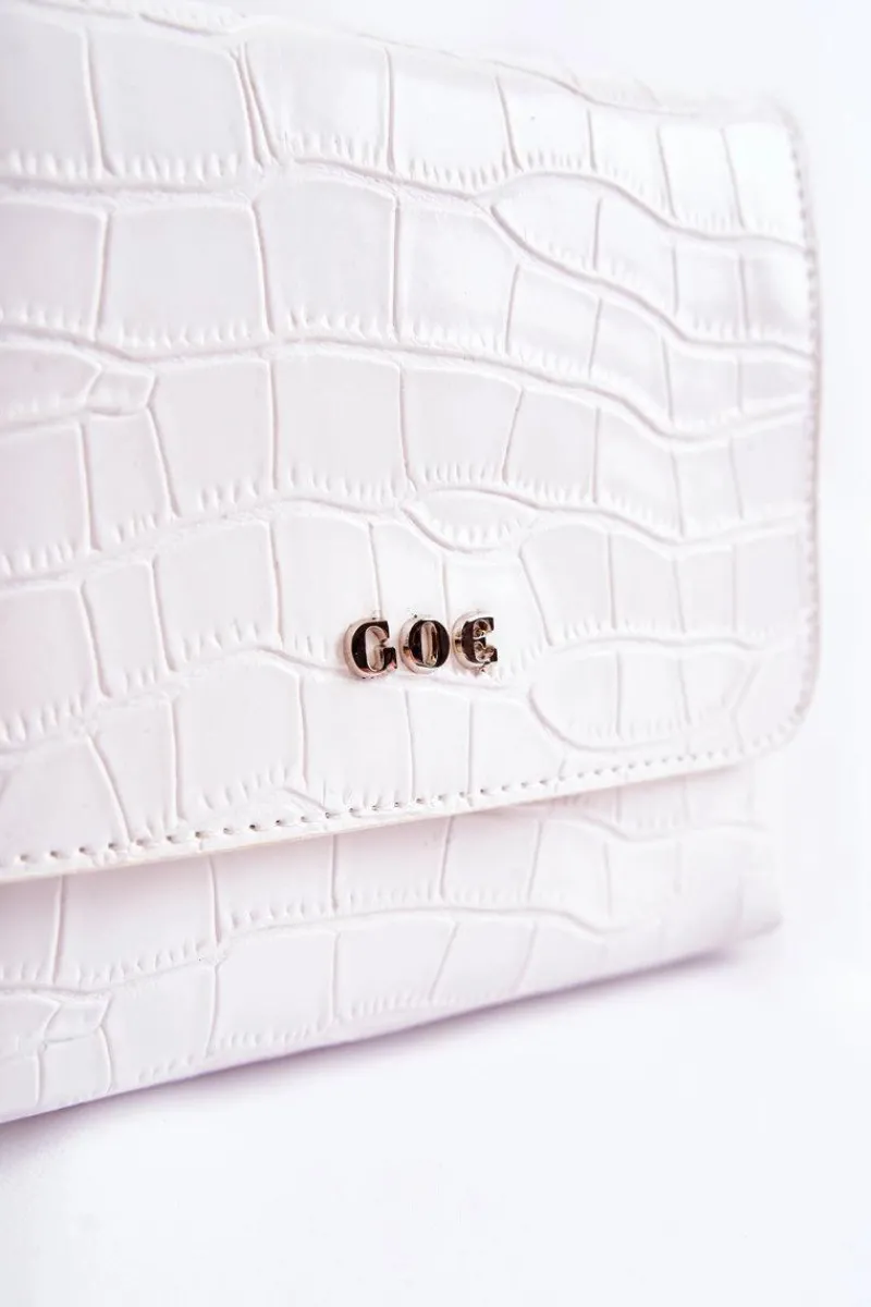 GOE Skórzana Mała Torebka Listonoszka ZNJ035 Biała Biały