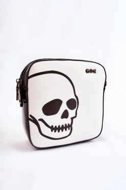 Torebki Klasyczne|Listonoszki>GOE Skórzana Torebka Listonoszka W Print ZNJ013 Czarno-Biała