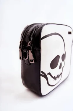 Torebki Klasyczne|Listonoszki></noscript>GOE Skórzana Torebka Listonoszka W Print ZNJ013 Czarno-Biała