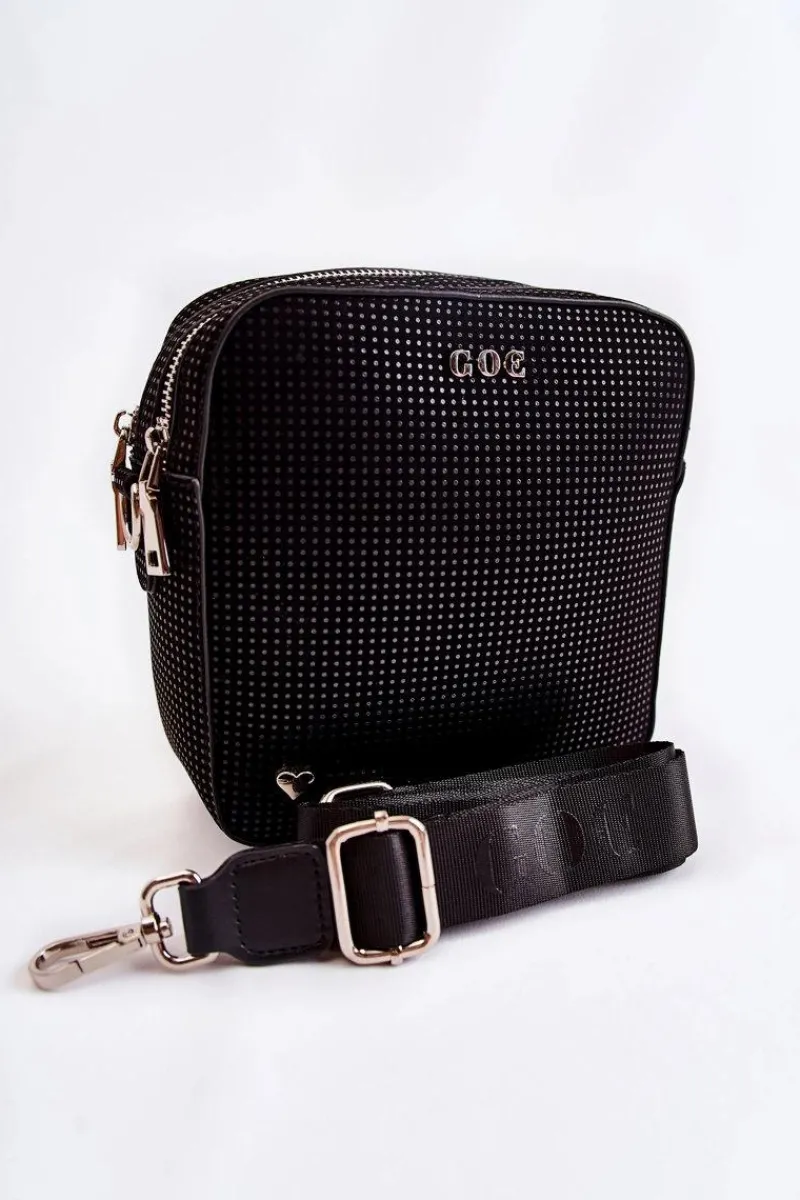 Torebki Klasyczne|Listonoszki>GOE Skórzana Torebka Listonoszka Z Sercem ZNJ015 Czarna