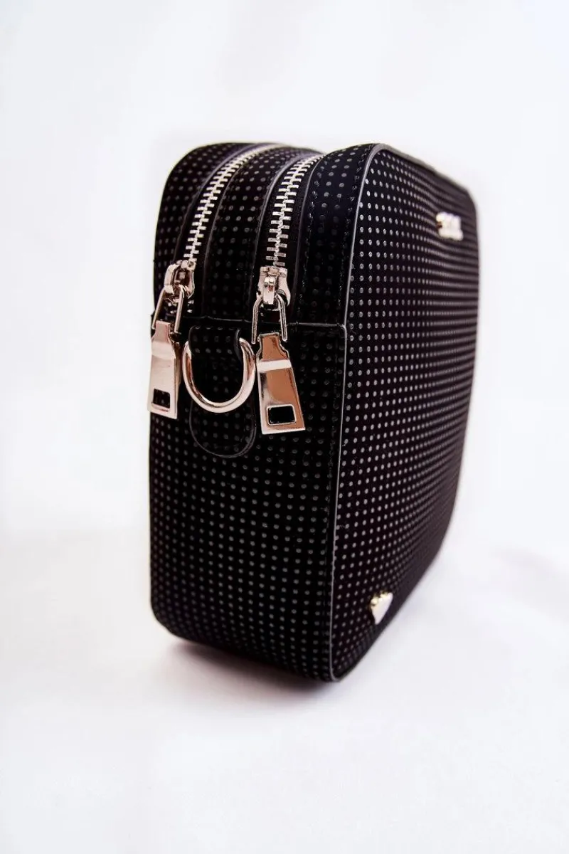 Torebki Klasyczne|Listonoszki>GOE Skórzana Torebka Listonoszka Z Sercem ZNJ015 Czarna