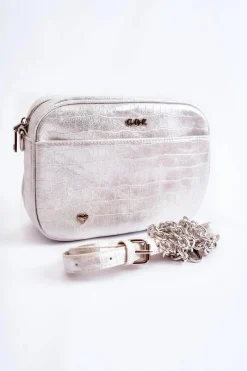 Hot GOE Skórzana Torebka Listonoszka ZNJ021 Biała