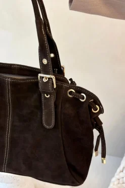 Best Skórzana Zamszowa Torebka Czekoladowa Ilienne Torebki Klasyczne