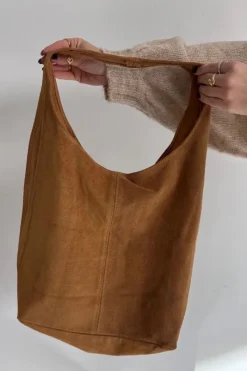 Best Skórzana Zamszowa Torebka Camel Rilith Torebki Klasyczne