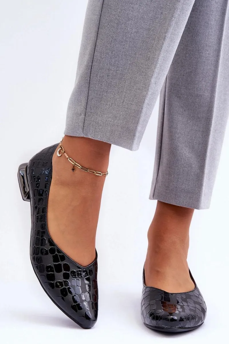 Baleriny Klasyczne>Boto Skórzane Baleriny Na Płaskim Obcasie Czarne Vaani