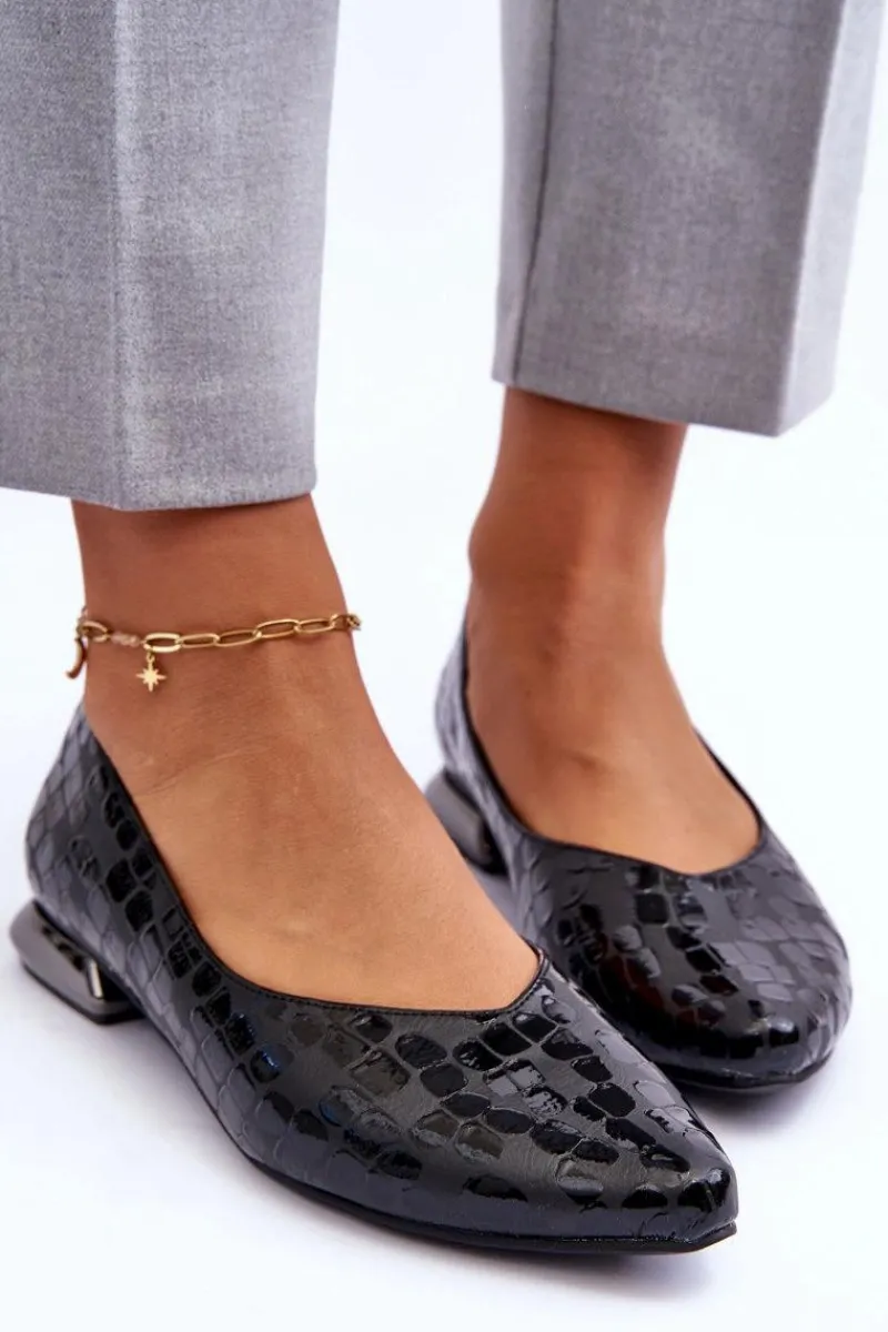 Baleriny Klasyczne>Boto Skórzane Baleriny Na Płaskim Obcasie Czarne Vaani