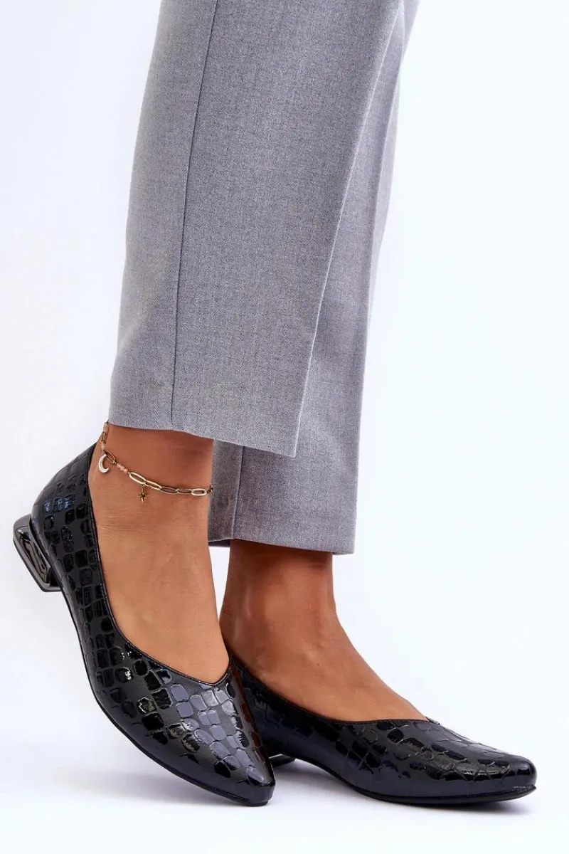 Baleriny Klasyczne>Boto Skórzane Baleriny Na Płaskim Obcasie Czarne Vaani