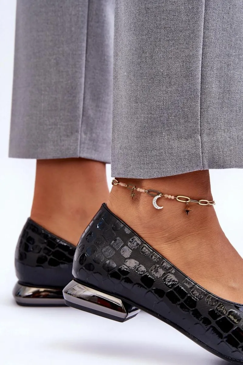 Baleriny Klasyczne>Boto Skórzane Baleriny Na Płaskim Obcasie Czarne Vaani