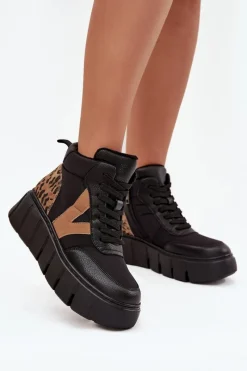 Botki Ocieplane|Botki Skórzane>Buty damskie Vinceza Skórzane Botki Damskie Na Platformie Ocieplane Vinceza 66838 Czarne Czarny