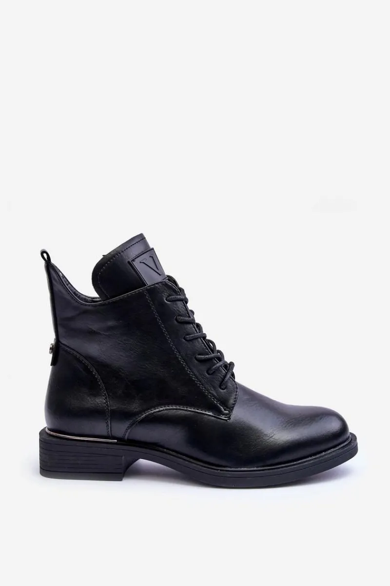 Botki Płaskie|Botki Workery>Buty damskie Vinceza Skórzane Botki Damskie Workery Czarne Tedrick