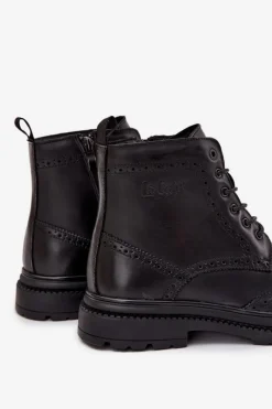 Botki Męskie></noscript>Lee Cooper Skórzane Botki Męskie LCJ-25-33-3961 Czarne Czarny