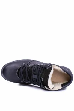 New Boto Skórzane Botki Męskie Ocieplane Czarne Komodo 733