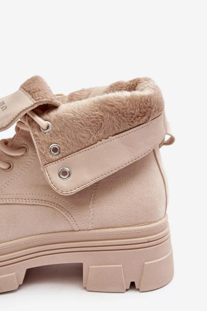 Botki Maciejka|Botki Skórzane>Maciejka Skórzane Botki Na Koturnie 06185-22 Jasnobeżowe