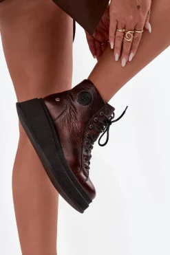 Botki Ocieplane|Botki Maciejka></noscript>Maciejka Skórzane Botki Na Masywnej Platformie 06309-32 Metaliczny Brąz Brązowy