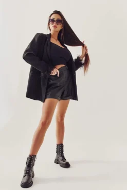 Online Boto Skórzane Botki Na Płaskim Obcasie Czarne Marlis