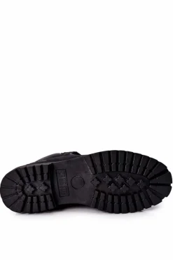 Sale Big Star Shoes Skórzane Botki Trapery Big Star II174263 Czarne