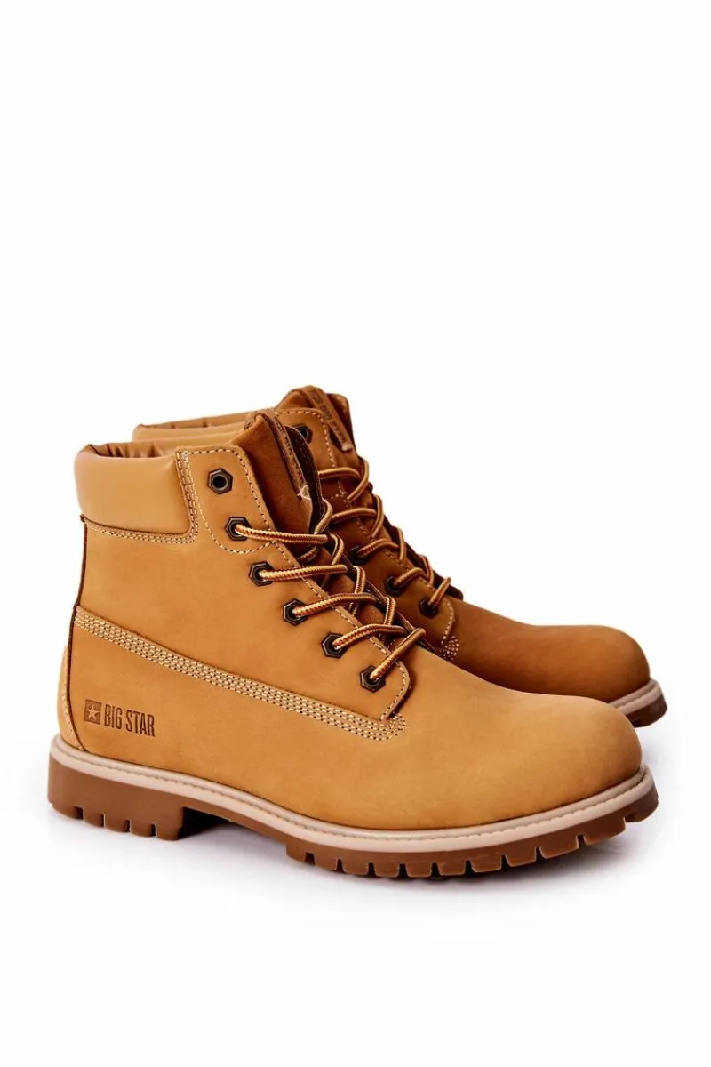 Botki Męskie>Big Star Shoes Skórzane Botki Trapery Big Star II174264 Camel