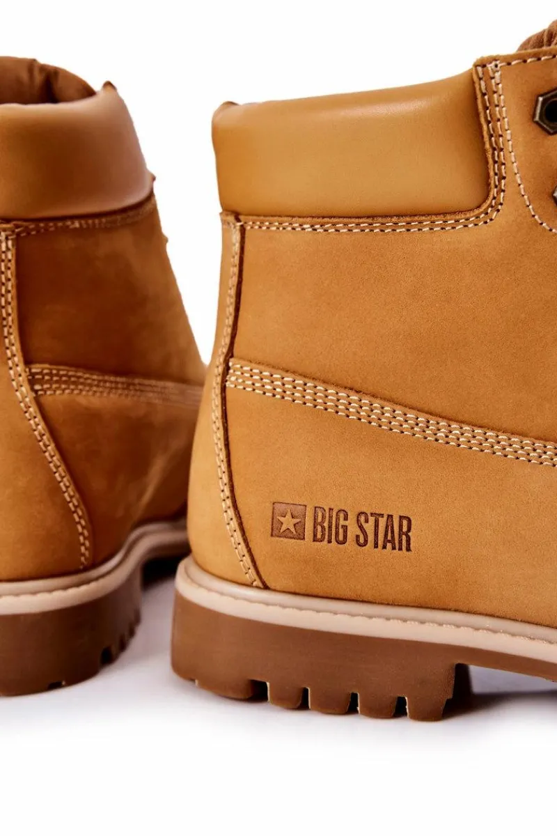 Botki Męskie>Big Star Shoes Skórzane Botki Trapery Big Star II174264 Camel
