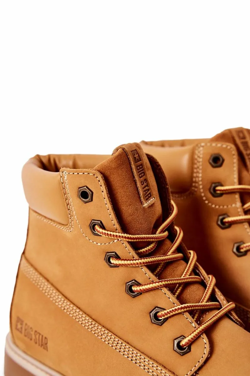 Botki Męskie>Big Star Shoes Skórzane Botki Trapery Big Star II174264 Camel