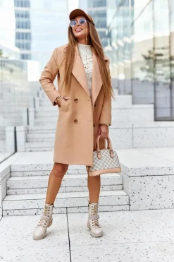 New Maciejka Skórzane Botki Workery Beżowe 05219-04