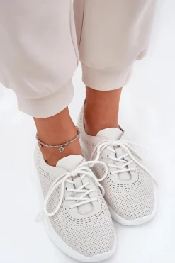 Online Skórzane Buty Sportowe Damskie Vinceza 41472 Białe Damskie Sneakersy Damskie