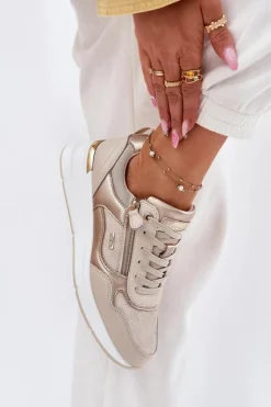 New Skórzane Buty Sportowe Sneakersy Damskie Z Zamkiem Beżowe Lilimia Damskie Sneakersy Damskie