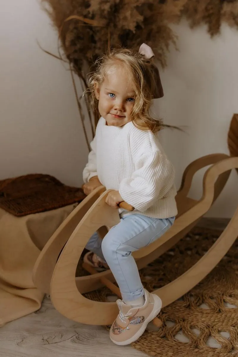 Clearance Skórzane Buty Sportowe Wężowe Różowe Gabbie Dzieci Dziewczęce