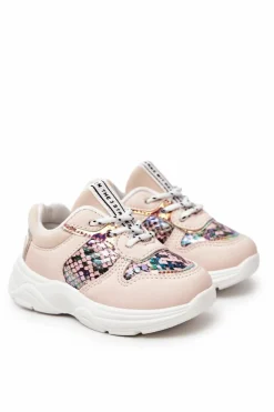 Clearance Skórzane Buty Sportowe Wężowe Różowe Gabbie Dzieci Dziewczęce